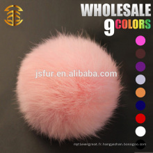 2015 Mignon Accessoire Hat en gros Genuine 6-11cm Rabbit Natural Or Colorful Pom Pom Fur Ball